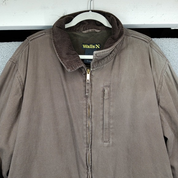 Walls Work Jacket 2XL Chore Coat Barn‎ Coat Full Zip Brown Cotton Canvas - Picture 8 of 16